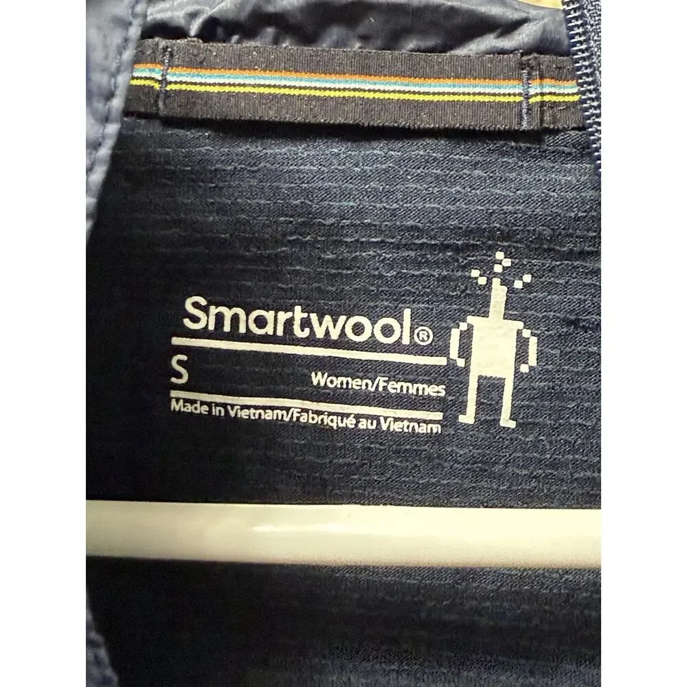 Smartwool Womens Small Blue Merino Sport Ultra Light Hoodie Jacket Full Zip - Picture 4 of 4